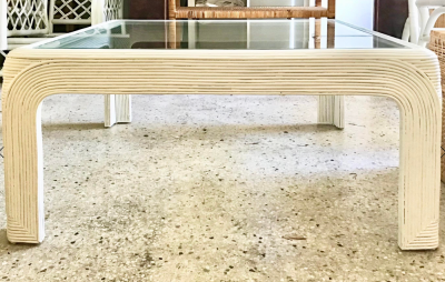 Gabriella Crespi Gabriella Crespi Attr Split Bamboo Mid Century Modern Cocktail Table