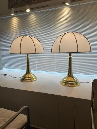 Gabriella Crespi Gabriella Crespi Fungo Table Lamps Double Signatures on Pair