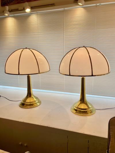 Gabriella Crespi Gabriella Crespi Fungo Table Lamps Double Signatures on Pair