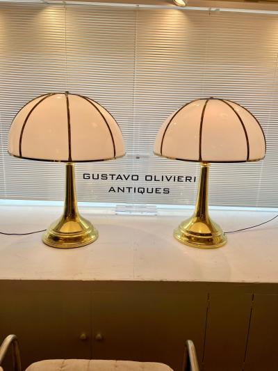 Gabriella Crespi Gabriella Crespi Fungo Table Lamps Double Signatures on Pair