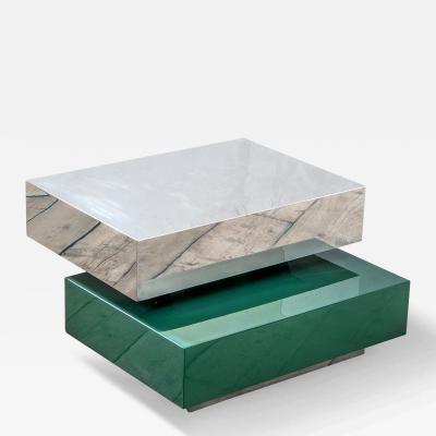 Gabriella Crespi Gabriella Crespi Plurimi Table in Wood and Metal Green and Silver