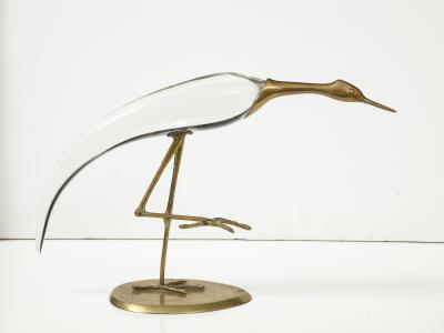 Gabriella Crespi Gabriella Crespi Style Glass Brass Egret