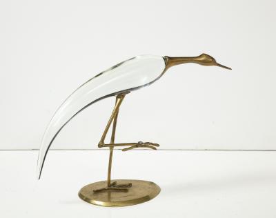 Gabriella Crespi Gabriella Crespi Style Glass Brass Egret