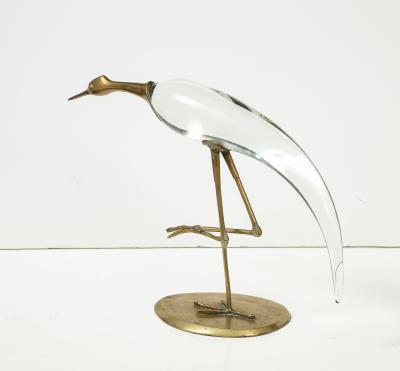 Gabriella Crespi Gabriella Crespi Style Glass Brass Egret
