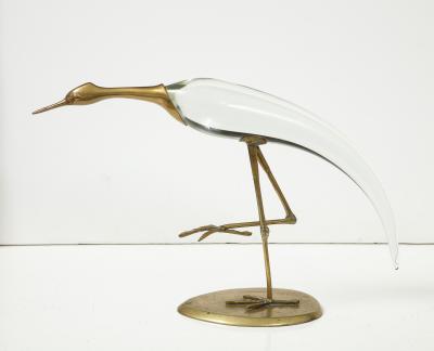 Gabriella Crespi Gabriella Crespi Style Glass Brass Egret