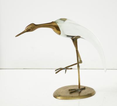 Gabriella Crespi Gabriella Crespi Style Glass Brass Egret