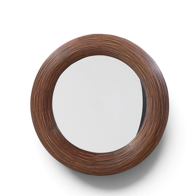 Gabriella Crespi Gabriella Crespi Style Mid Century Pencil Reed Rattan Mirror