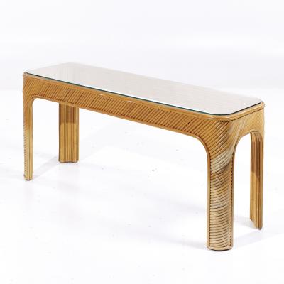 Gabriella Crespi Gabriella Crespi Style Pencil Reed Mid Century Console Table