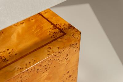 Gabriella Crespi Gabriella Crespi Table Lamp in Walnut Burl and Brass Italy 1970s