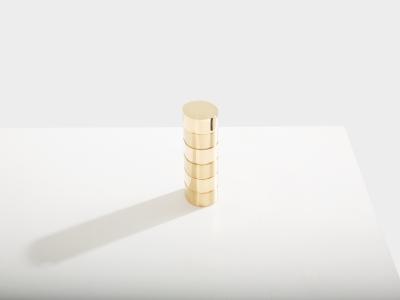 Gabriella Crespi Gabriella Crespi brushed and polished brass box signed 1970