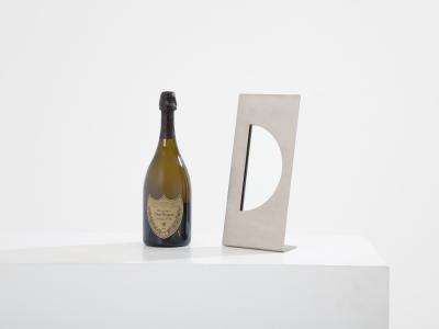 Gabriella Crespi Gabriella Crespi for Christian Dior brushed steel vanity mirror 1970