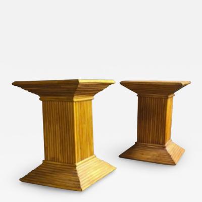 Gabriella Crespi Gabriella Crespi style pair of bamboo side or coffee table
