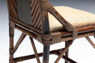 Gabriella Crespi High Back Bamboo And Brass Chair By Gabriella Crespi Italy 1970s