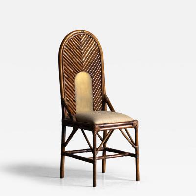 Gabriella Crespi High Back Bamboo And Brass Chair By Gabriella Crespi Italy 1970s