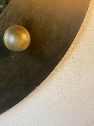 Gabriella Crespi ITALIAN MODERNIST BRASS BALL ROUND MIRROR
