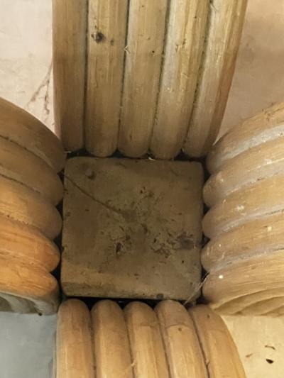 Gabriella Crespi MODERN PAIR OF PENCIL REED AND GLASS SIDE TABLES IN THE STYLE OF GABRELLA CRESPI