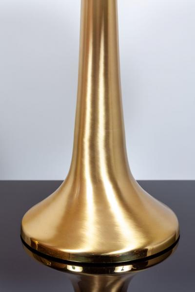 Gabriella Crespi Pair of Large Gabriella Crespi Fungo Table Lamps in Brushed Brass and Acrylic