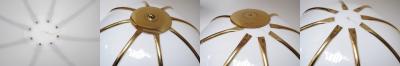 Gabriella Crespi Pair of Large Gabriella Crespi Fungo Table Lamps in Brushed Brass and Acrylic