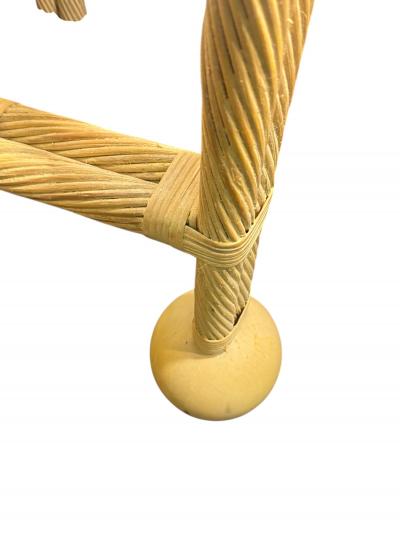 Gabriella Crespi STUNNING MID CENTURY ROPE BALL RATTAN TABLES IN THE MANNER OF GABRELLA CRESPI