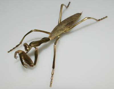 Gabriella Kiss 14K Praying Mantis Brooch by Gabriella Kiss