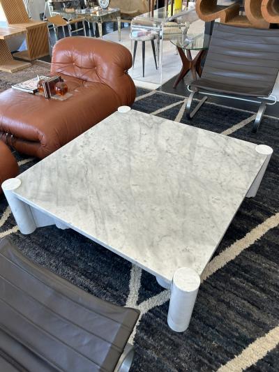 Gae Aulenti Gae Aulenti Jumbo Carrara Marble Coffee Table Italy 1970S