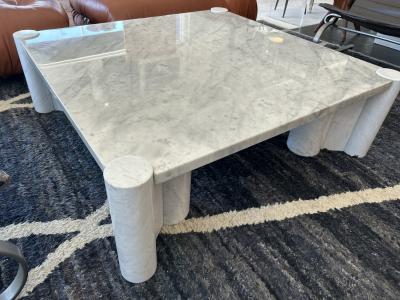 Gae Aulenti Gae Aulenti Jumbo Carrara Marble Coffee Table Italy 1970S