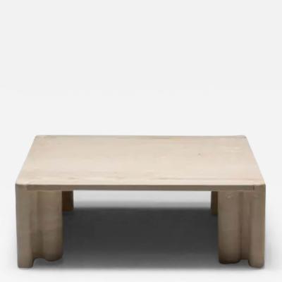 Gae Aulenti Gae Aulenti Jumbo Travertine Coffee Table for Knoll Italy 1960s