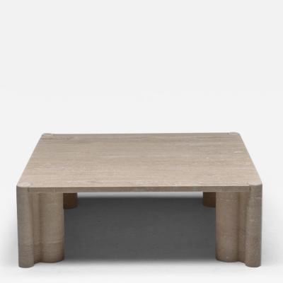 Gae Aulenti Gae Aulenti Jumbo Travertine Square Coffee Table 1960s