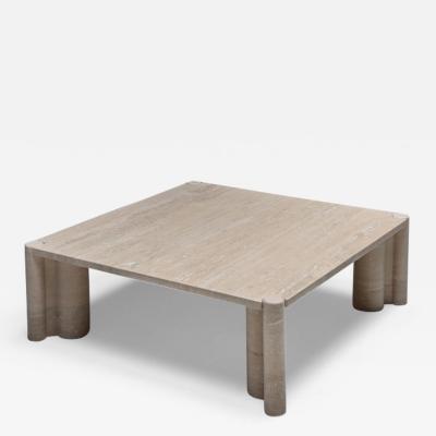 Gae Aulenti Gae Aulenti Jumbo Travertine Square Coffee Table 1960s
