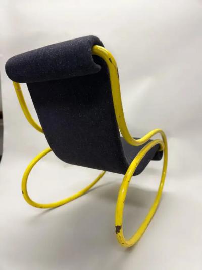 Gae Aulenti Rare Design Mid Century Rocking Chair Lounge Chair Attr to Gae Aulenti