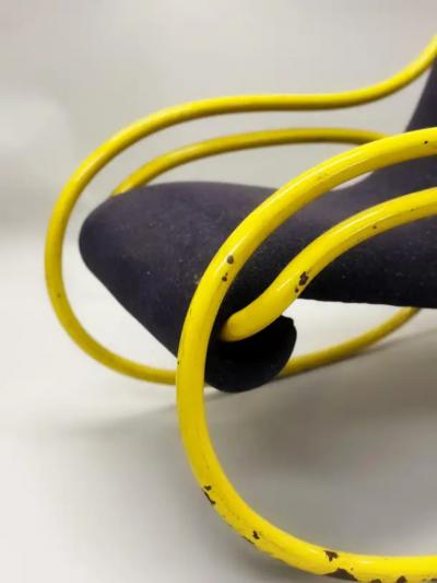 Gae Aulenti Rare Design Mid Century Rocking Chair Lounge Chair Attr to Gae Aulenti