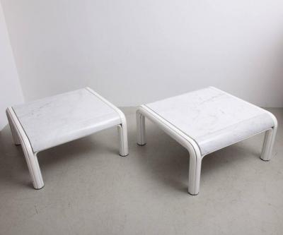 Gae Aulenti Rare Pair of Marble Coffee or Sofa Tables by Gae Aulenti for Knoll Italy 1970s