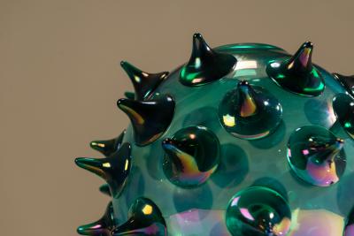 Gae Aulenti Riccio Vase by Gae Aulenti in Green for Venini Italy 2006