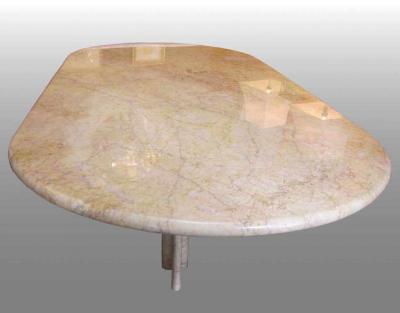 Gae Aulenti Sculptural table in clear Rosso marble by Gae Aulenti