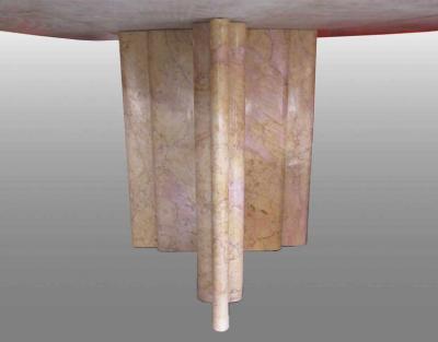 Gae Aulenti Sculptural table in clear Rosso marble by Gae Aulenti