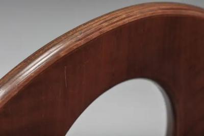 Gae Aulenti Three Seater Arcata by Gae Aulenti Walnut and Burgundy Leather 1968