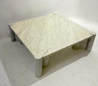 Gae Aulenti White Carrara Marble Coffee Table by Gae Aulenti for Knoll Inc