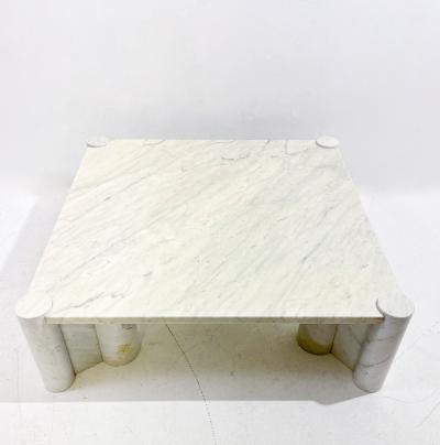 Gae Aulenti White Carrara Marble Coffee Table by Gae Aulenti for Knoll Inc