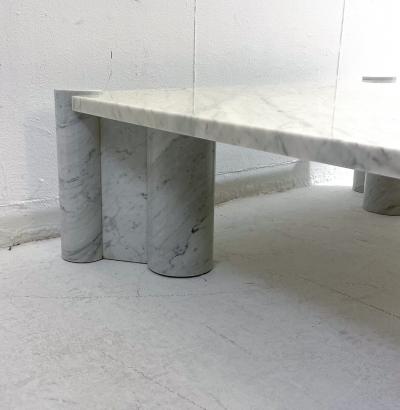 Gae Aulenti White Carrara Marble Coffee Table by Gae Aulenti for Knoll Inc