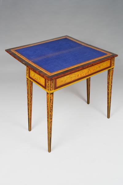 Gaetano Renoldi An Inlaid and Veneered Wood Neoclassic Card Table
