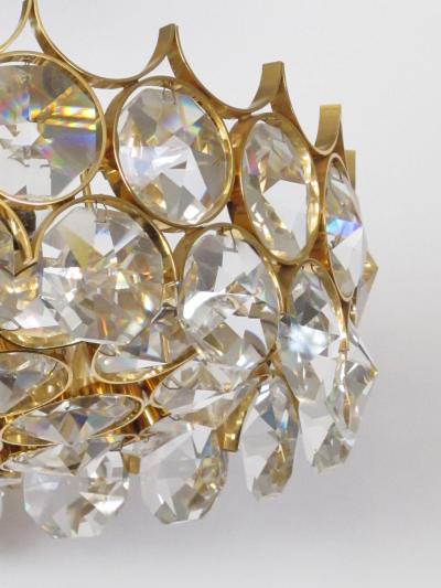 Gaetano Sciolari 1960s Gilt brass and Crystal Pendant Chandelier by Sciolari for Palwa