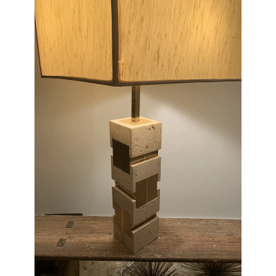 Gaetano Sciolari 1960s Sciolari Travertine Table Lamp