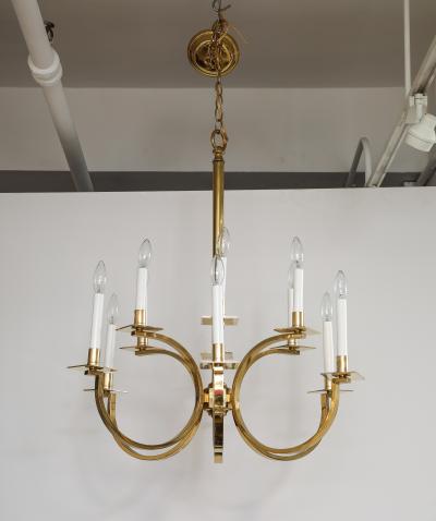 Gaetano Sciolari 1970s 12 Arm Italian Brass Chandelier Attributed To Gaetano Sciolari