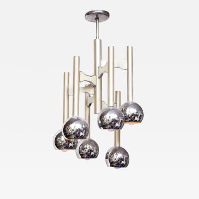 Gaetano Sciolari 1970s Vintage Chrome Light Fixture