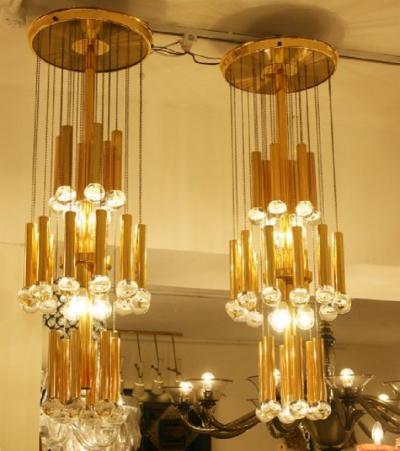 Gaetano Sciolari A PAIR OF SCIOLARI CEILING LIGHTS