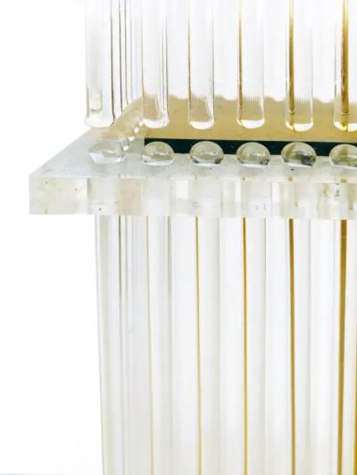 Gaetano Sciolari Brass and Glass Rod Floor Lamp Gaetano Sciolari Lightolier Attributed