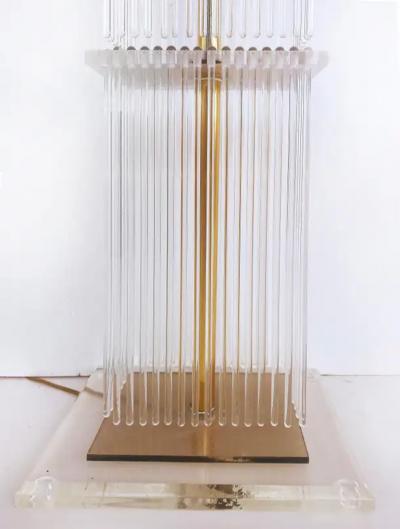 Gaetano Sciolari Brass and Glass Rod Floor Lamp Gaetano Sciolari Lightolier Attributed