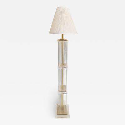 Gaetano Sciolari Brass and Glass Rod Floor Lamp Gaetano Sciolari Lightolier Attributed