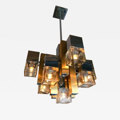 Gaetano Sciolari Cubic Chandelier by Sciolari for Stilkronen Italy 1970s