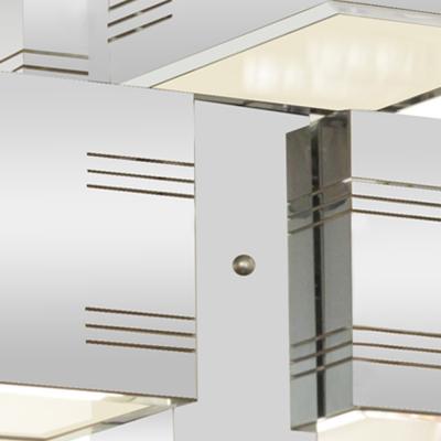 Gaetano Sciolari Cubist Chrome Chandelier 1960s